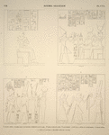 Djébel-Selsélèh [Gebel el-Silsila]. 1. Grand spéos, chamblanle [sic] gauche de la porte du sanctuaire; 2. Idem, paroi du fond; 3. Bas-relief à côté de la stèle de Schéchonk; 4. Grand spéos, ua [sic] fond, en face de la dernière porte de gauche.