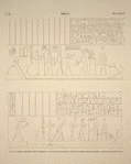 Edfou [Idfû]. 1. Grand temple, troisième tableau de droite, à l'angle sud-est du pronaos; 2. Idem, deuxième portique de droite à gauche de la porte du naos.