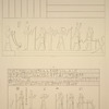 Edfou [Idfû]. 1. Grand temple, fond du pronaos, deuxième barque à gauche; 2. Idem, premier tableau à gauche au fond du sanctuaire.