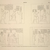 Edfou [Idfû]. 1. Grand temple, paroi droite, à l'intérieur; 2. Idem, idem; 3. Idem, paroi intérieure de l'arrière du mur d'enceinte; 4. Idem, extérieur du naos à gauche.