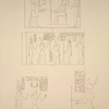 Edfou [Idfû]. 1. Grand temple, pronaos, côté gauche, deuxième rangée; 2. Idem, paroi extérieure de l'arrière du mur d'enceinte; 3. Idem, paroi intérieure à l'arrière du mur d'enceinte; 4. Idem, portique à gauche dans la cour.