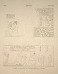 Éléthya [el-Lessiya]. 1. Tombe de Pafé, paroi de droite; 2 et 3. Sculptures copiées dans une autre tombe.