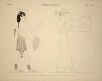 Thèbes, Kourna [Thebes, Qurna]. 1. Figure calquée dans le quinzième tombeaux; 2. Ébauche calquée dans le seizième tombeau.