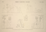 Thèbes, Kourna [Thebes, Qurna]. 1 et 2. Sculptures exécutées dans un des tombeau; 3-5. Édifice de Thouthmosis III.