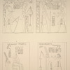 Thèbes, Médinet-Habou [Thebes, Medinet Habu]. 1. Petit palais de Thouthmosis III, sous la galerie; 2 et 4. Idem, paroi à droite de la porte; 3. Idem, dernière pièce à droite.