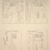 Thèbes, Médinet-Habou [Thebes, Medinet Habu]. 1. Petit palais de Thouthmosis III, sous la galerie; 2 et 4. Idem, paroi à droite de la porte; 3. Idem, dernière pièce à droite.