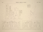 Thèbes, Médinet-Habou [Thebes, Medinet Habu]. 1. Édifice de Nectanèbe, paroi extérieure, à droite de la porte; 2. Pylône de Taharaka, massif de droite; 3 et 4. Temple de Thoth, intérieur du sanctuaire, à droite et à gauche de la porte.