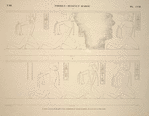 Thèbes, Médinet-Habou [Thebes, Medinet Habu]. 1. Petit palais de Méiamoun, face antérieure du massif de droite; 2. Suite de la même frise.
