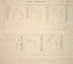 Thèbes, Médinet-Habou [Thebes, Medinet Habu]. 1. Petit palais de Méiamoun, face antérieure du massif de gauche; 2. Suite de la même frise.