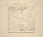 Thèbes, Médinet-Habou [Thebes, Medinet Habu]. Palais de Rhamsès IV, seconde cour, galerie de l'est, registre inférieur, troisième tableau.