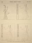 Thèbes, Médinet-Habou [Thebes, Medinet Habu]. Palais de Rhamsès IV, seconde cour, soubassement de la paroi du fond.