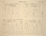 Thèbes, Karnac [Thebes, Karnak]. 1. Ruines au sud du palais; 2. Porte entre la salle hypostyle et le sanctuaire de granit; 3 et 4. Petit édifice du nord.