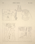 Thèbes, Karnac [Thebes, Karnak]. 1. Palais de Moeris; 2. Premier propylée, porte de granit; 3. Cour du palais; 4. Sanctuaire de granit, paroi de droite.
