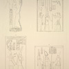 Thèbes, Karnac [Thebes, Karnak]. 1. Bloc de granit du sanctuaire; 2. Chapelle au sud du bassin; 3 et 4. Salle hypostyle.