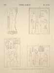 Thèbes, Karnac [Thebes, Karnak]. 1. Bloc de granit du sanctuaire; 2. Chapelle au sud du bassin; 3 et 4. Salle hypostyle.