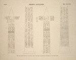 Thèbes, Louqsor [Thebes, Luxor]. Obélisque resté devant le pylône nord du palais de Rhamsès III. Première et deuxième faces.