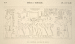 Thèbes, Louqsor [Thebes, Luxor]. Palais de Aménophis III. Salle de quatre colonnes.