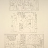 Thèbes, Louqsor [Thebes, Luxor]. Palais de Aménophis III. 1. Salle des quatre colonnes, paroi nord; 2. Même salle, paroi ouest; 3. Autre salle, paroi ouest.