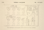 Thèbes, Louqsor [Thebes, Luxor]. Palais de Aménophis III, salle de quatre colonnes. Suite et fin du tableau précédent.