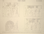 Thèbes, Louqsor [Thebes, Luxor]. Palais de Aménophis III. 1. Salle des quatre colonnes; 2. Idem, salle des douze colonnes; 3. Idem, même salle que le précédent tableau; 4. Idem, près de la salle des quatre colonnes.
