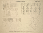 Dendérah [Dendera]. 1. Dendérah. Muraille extérieure, à l'extrmité; 2 et 3. Intérieur du propylon; 4. Tombeau de Lycopolis, paroi nord.