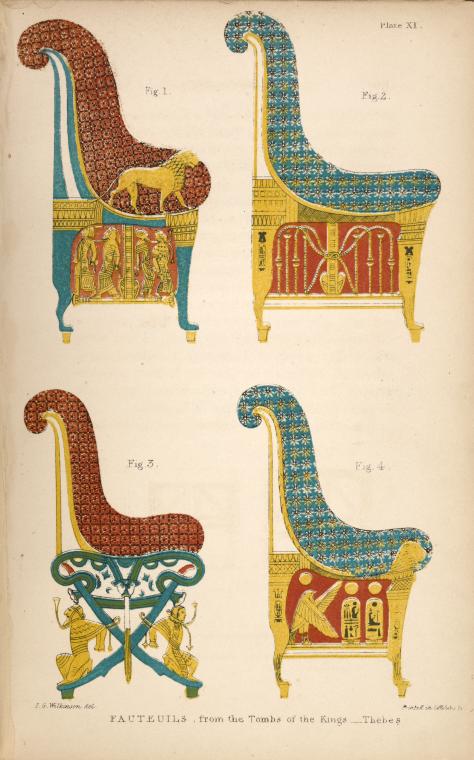 Fauteuils from the Tomb of the Kings, Thebes. - NYPL Digital Collections