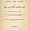 Title page, Ser. 2, vol. 3. (Supplement: index and plates) (A second series of the Manners and customs of the Ancient Egyptians.)