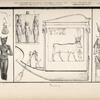 Pantheon. Pasht; The cow of Athor, at Dendera, which the Sepoys are said to have worshiped; Triad of Isis, Horus & Nepthys [Nephthys]; Isis, nursing Horus.