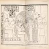 Atmoo, Thoth, & the goddess of letters [Seshat], writing the name of Remeses on the fruit of the persea. Memnonium, Thebes.