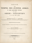 Reise zum Tempel des Jupiter Ammon, ... [Title page]