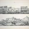 1. Ansicht des Hauptortes der Oase des Ammon, Siwah-Kebir, von der Morgenseite, ... ; 2. Ansicht des Tempels der Isis und eines kleinen peripterischen Templels auf der Insel Philä [Philae], ...