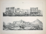 1. Ansicht des Hauptortes der Oase des Ammon, Siwah-Kebir, von der Morgenseite, ... ; 2. Ansicht des Tempels der Isis und eines kleinen peripterischen Templels auf der Insel Philä [Philae], ...