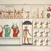 1. Kolorirtes Relief zu Karnak, in äusseren Umgange des granitnen innersten Heiligthums des Ammontempels; 2. ... Gruppe von drei Figuren ... (aus Katakombe zu Biban-el-Moluk); 3. [Bildwerke aus einem der Gräber von Biban-el-Moluk]; 4. ... drei Reihen symbolischer Wesen aus dem Tempel zu Luxor, ... ; 5. Eine Mannsphinx von einem colorirten Relief, ...; 6, 7, 9, 12. Kolorirte Glasmosaiken, ... ; 8. Ein sehr häufig vorkommendes Symbol, welches besonders an den Mumiensärgen niemals zu fehlen pflegt. [...] Es scheint eine Laute zu seyn, deren Saiten nicht angegeben sind ... ; 10. Eine Glasmosaik, vielleicht den Kopf des Phthah oder Vulkan darstellend, des Vaters der Götter, nach dem Obelisken des Hermapion ... ; 11. Eine zu Edfou oder Apollinopolis Magna gefundene Glasmosaik, den sogenannten Phönix in der schon bemerkten Art darstellend; 13. Darstellung des Ibis auf einem bei Hermopolis gefundenen kleinen Sarkophag mit einer Ibismumie, ...