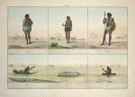 1-3. Berbern oder Barabra von Elephantine ... ; 4, 6. Zwei Aegypter, von denen jener auf Faschinen von Dourastengeln, dieser auf einem Palmenstamm über den Nil setzt; 5. Ein Floss, blos aus irdenen Töpfen zusammengesetzt, ...
