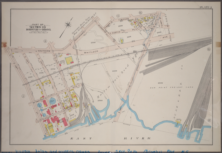 Plate 5 Part of Section 10, Borough of the Bronx. [Bounded by Southern