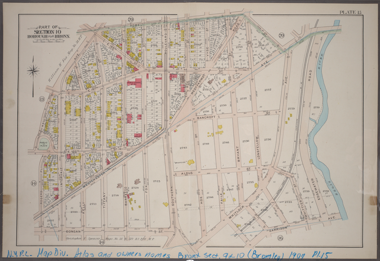 Plate 15: Part of Section 10, Borough of the Bronx. [Bounded by Home ...