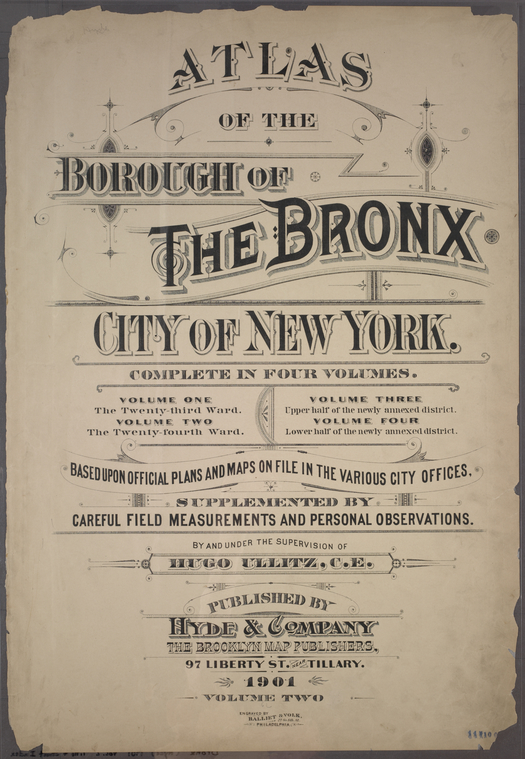 Atlas of the borough of the Bronx, city of New York - NYPL Digital ...