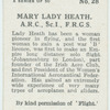 Mary Lady Heath, A.R.C, Sc.I., F.R.G.S.