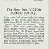 The Hon. Mrs. Victor Bruce, F.R.G.S.