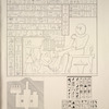 Hypogées de Qasr-Essayd (Chenoboscion). 1. Proscynème gravé à l'entrée de l'hypogée principal; 2. Plan de cet hypogée; 3 & 4. Inscriptions.