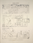 Thèbes, Karnac. Bas-reliefs sculptés sur des pierres employées dans les constructions.