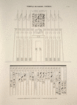 Temple de Khons (Thèbes). 1. Bas-relief représentant l'entrée du palais; 2. Liste des fils d'Amon-se Pehôr.