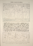 Thèbes, Palais de Karnac. 1. Gravé sur le IIIe. pylône de l'avenue du sud; 2. Architrave du Thoutmoseium; 3. Temple de Thoth.
