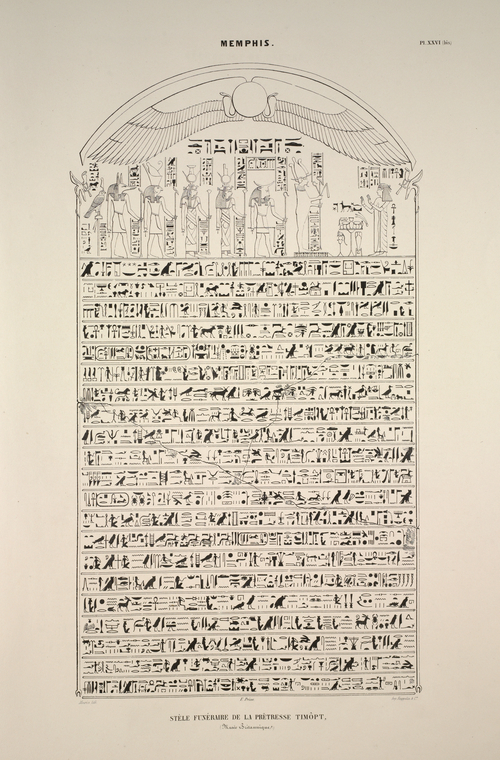 Memphis. Stèle funéraire de la prêtresse Timôpt, (Musée Britanique ...