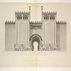 Palais. Façade sud-est, vue particuliere de la porte M. (voir Pl. 19 et 20)