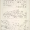 Transport de matériaux. Motifs extraits des bas-reliefs.