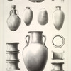 1-6,8. Vases divers en terre cuite; 7,9,10. Amphores (magasin 'l' des dépendances); 11-14. Manchons en terre cuite (chambre 22 du Sérail). Réduction au 6eme.