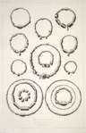 Pierres dures (agates, cornalines, etc.) trouvées aux portes de la ville. (Grandeur d'exécution.)