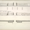 Façade n. Plan et élévations de la face sud-est.