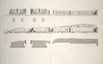 Façade n. Plan et élévations de la face nord-est.